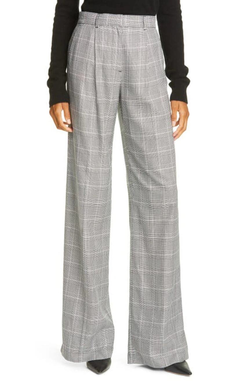ATM Wide Leg Pants High Waist Pleated Gray Preppy Academia Office Womens US 2